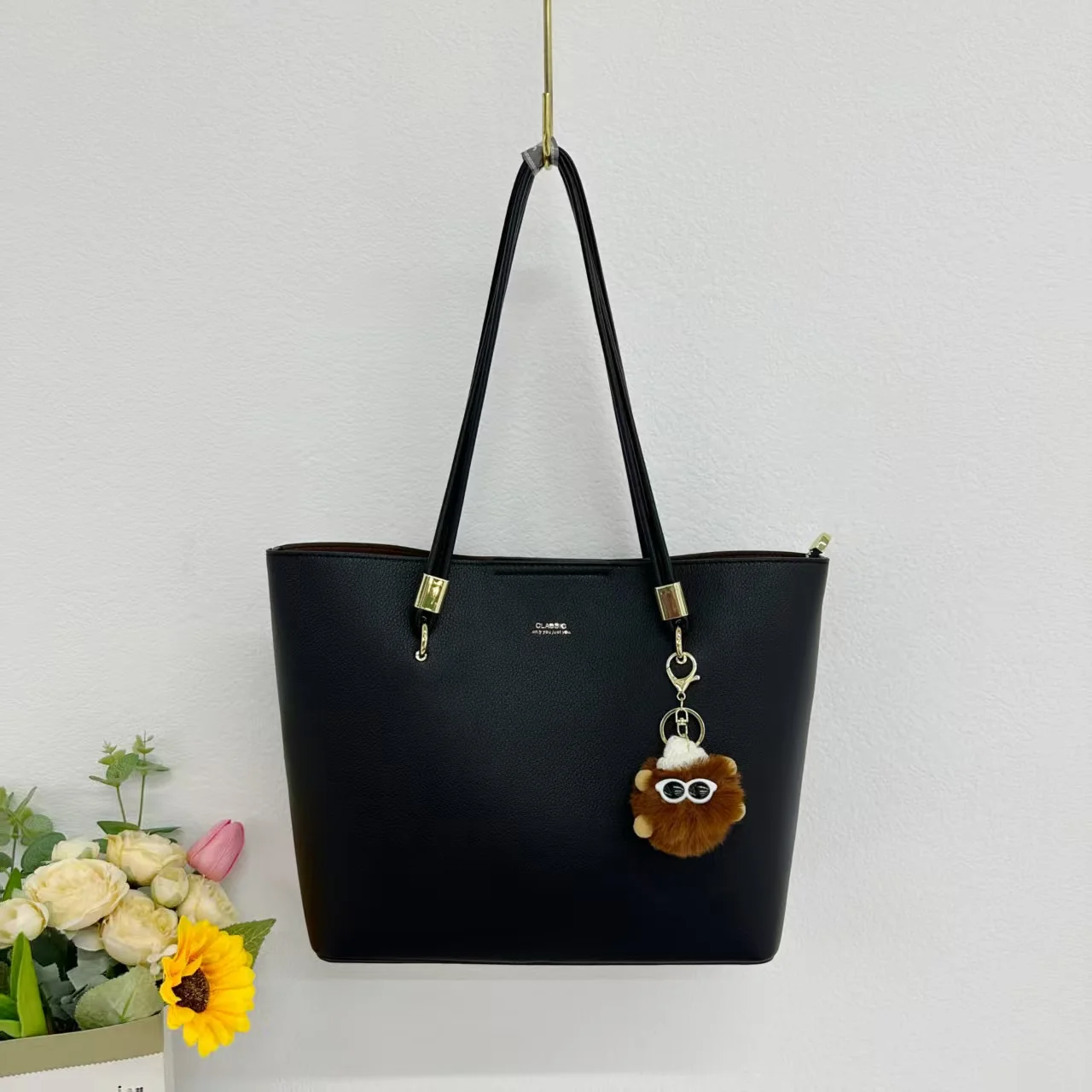 Classic Tote Bag with Mascot (Black)
